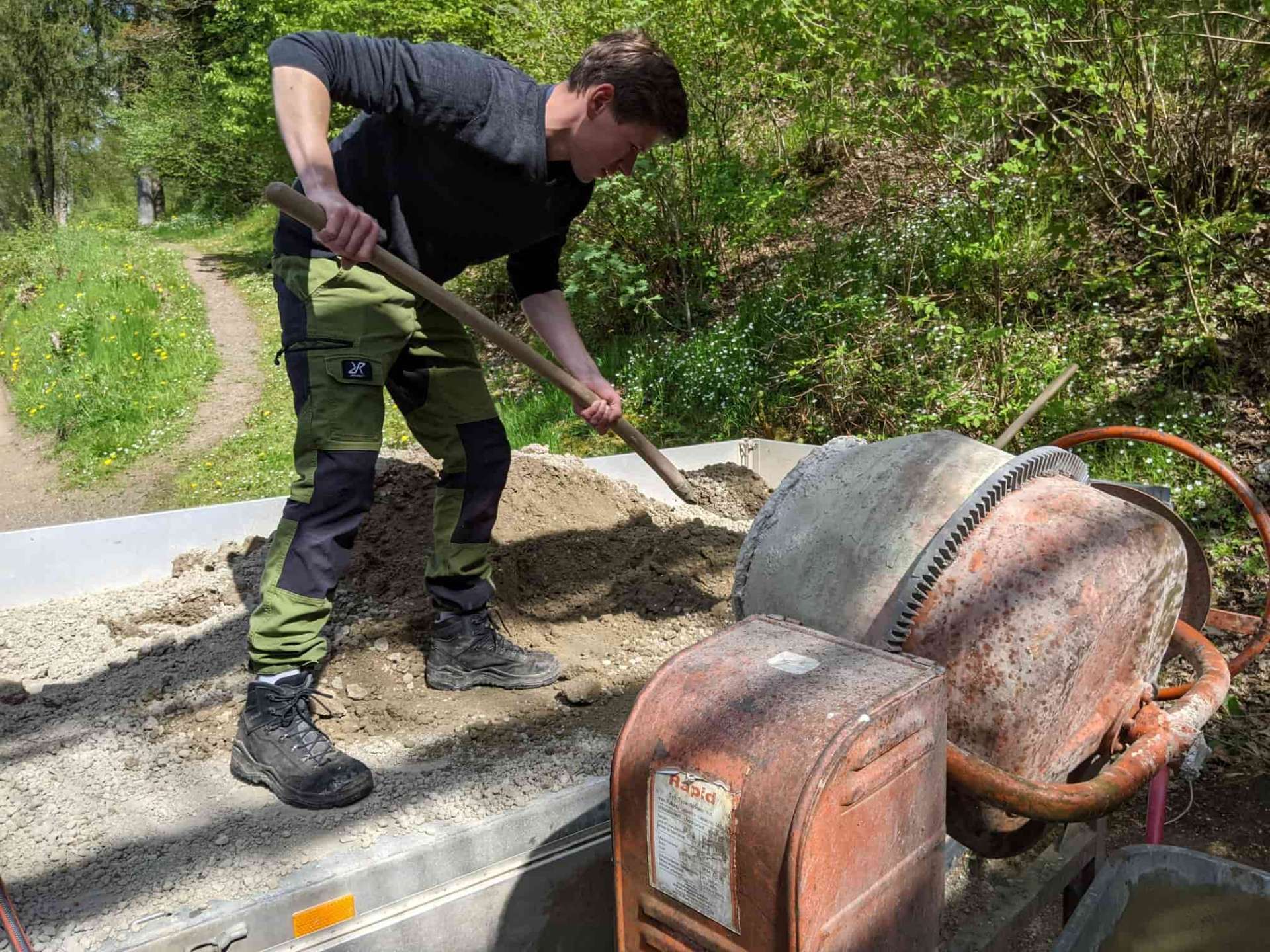 Clemens bei der Arbeit auf dem Campingplatz