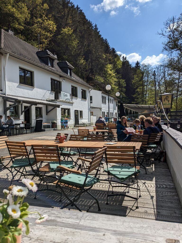 Café Luchs Blick auf den Campingplatz